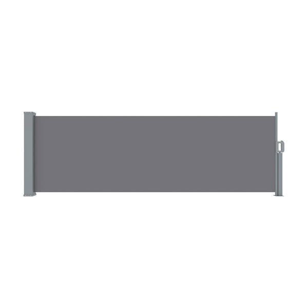 Instahut Side Awning Sun Shade Outdoor Blinds Retractable Screen 1X3M Grey Instahut