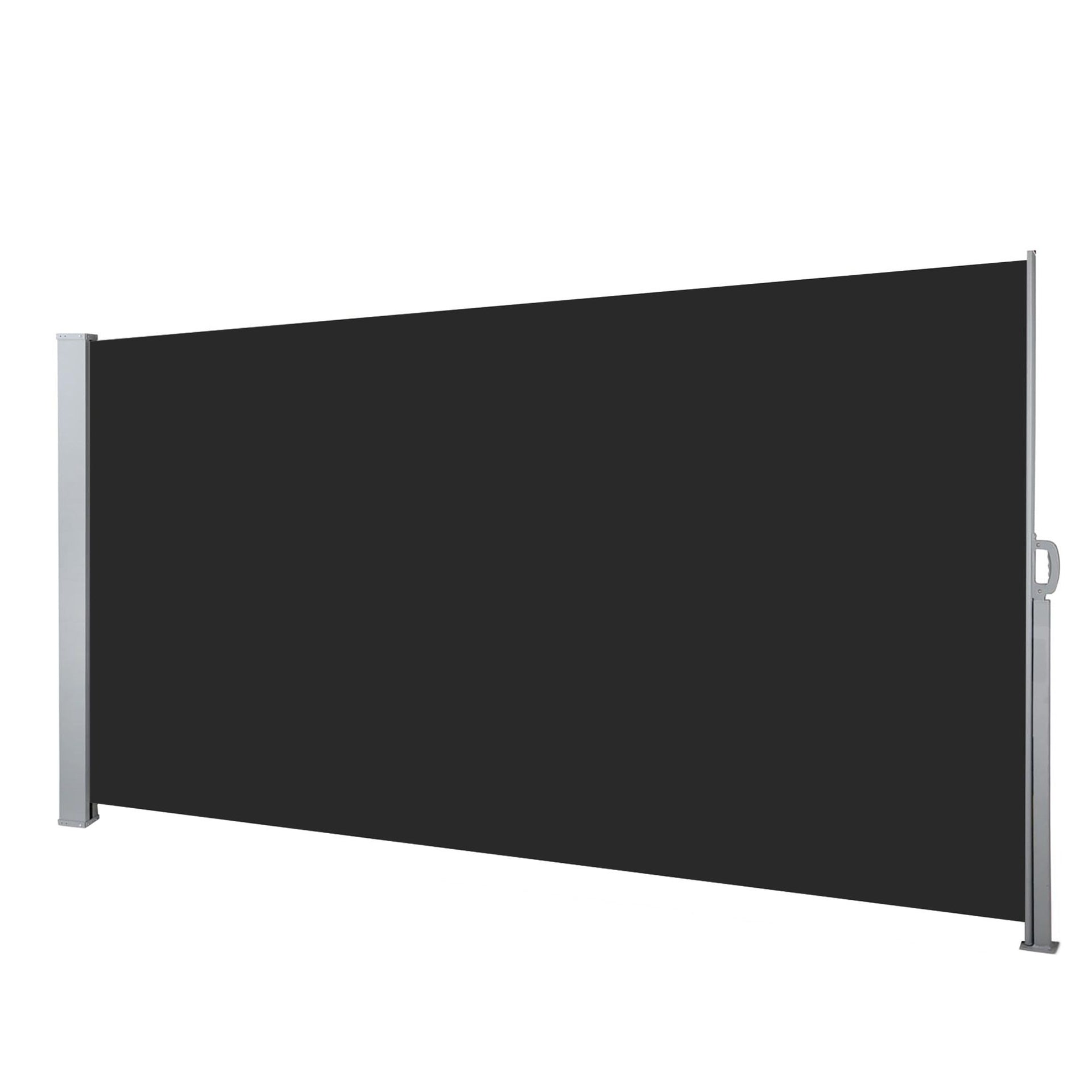 Instahut 1.4X3M Side Awning Retractable Privacy Screen Outdoor Sun Shade Black Awezingly