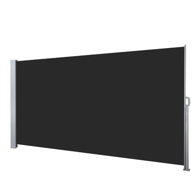 Instahut 1.4X3M Side Awning Retractable Privacy Screen Outdoor Sun Shade Black
