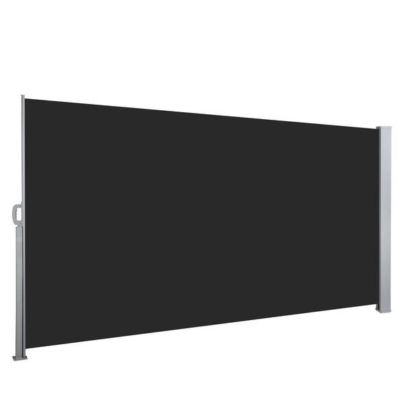Instahut 1.4X3M Side Awning Retractable Privacy Screen Outdoor Sun Shade Black Awezingly