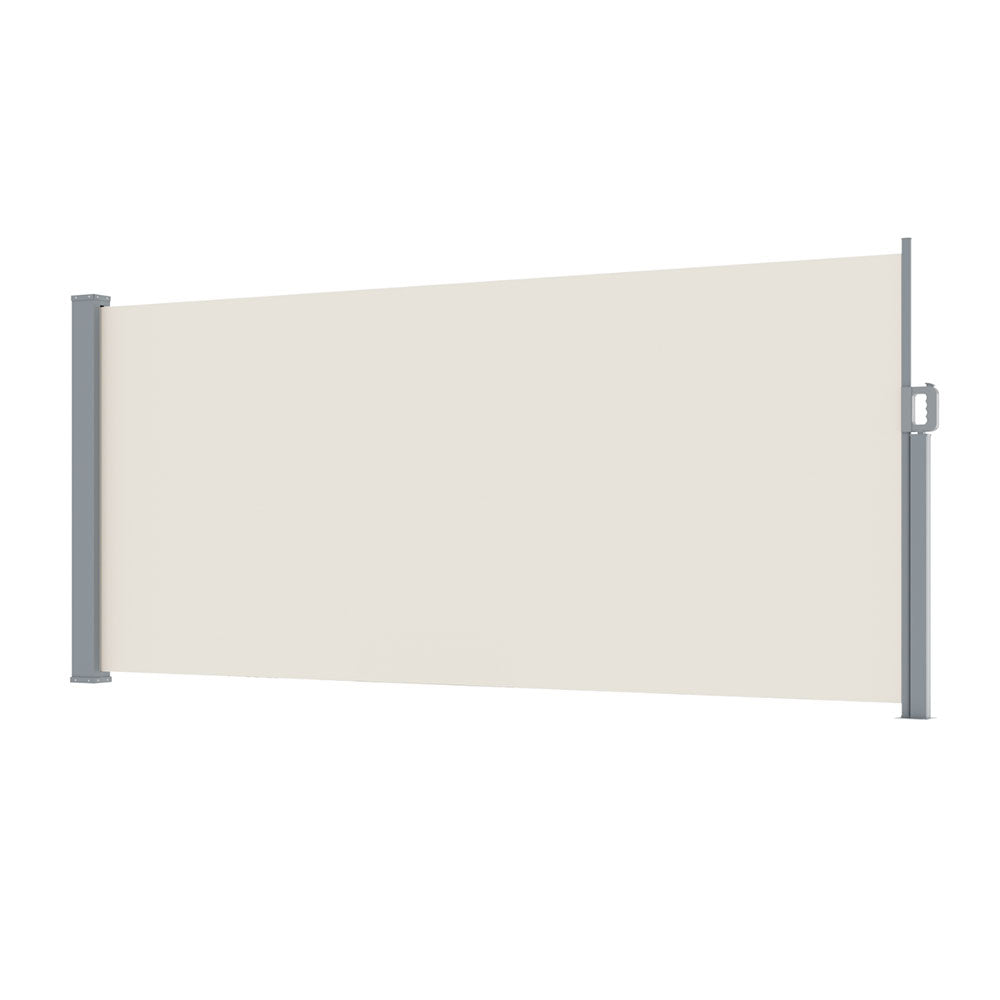 Instahut Side Awning Sun Shade Outdoor Blinds Retractable Screen 1.4X3M Cream Instahut