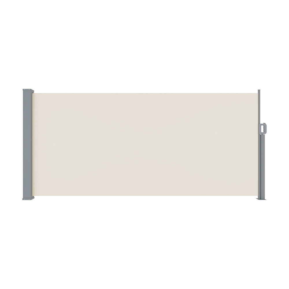 Instahut Side Awning Sun Shade Outdoor Blinds Retractable Screen 1.4X3M Cream Instahut