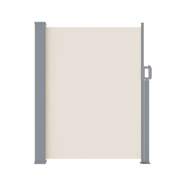 Instahut Side Awning Sun Shade Outdoor Blinds Retractable Screen 1.4X3M Cream Instahut