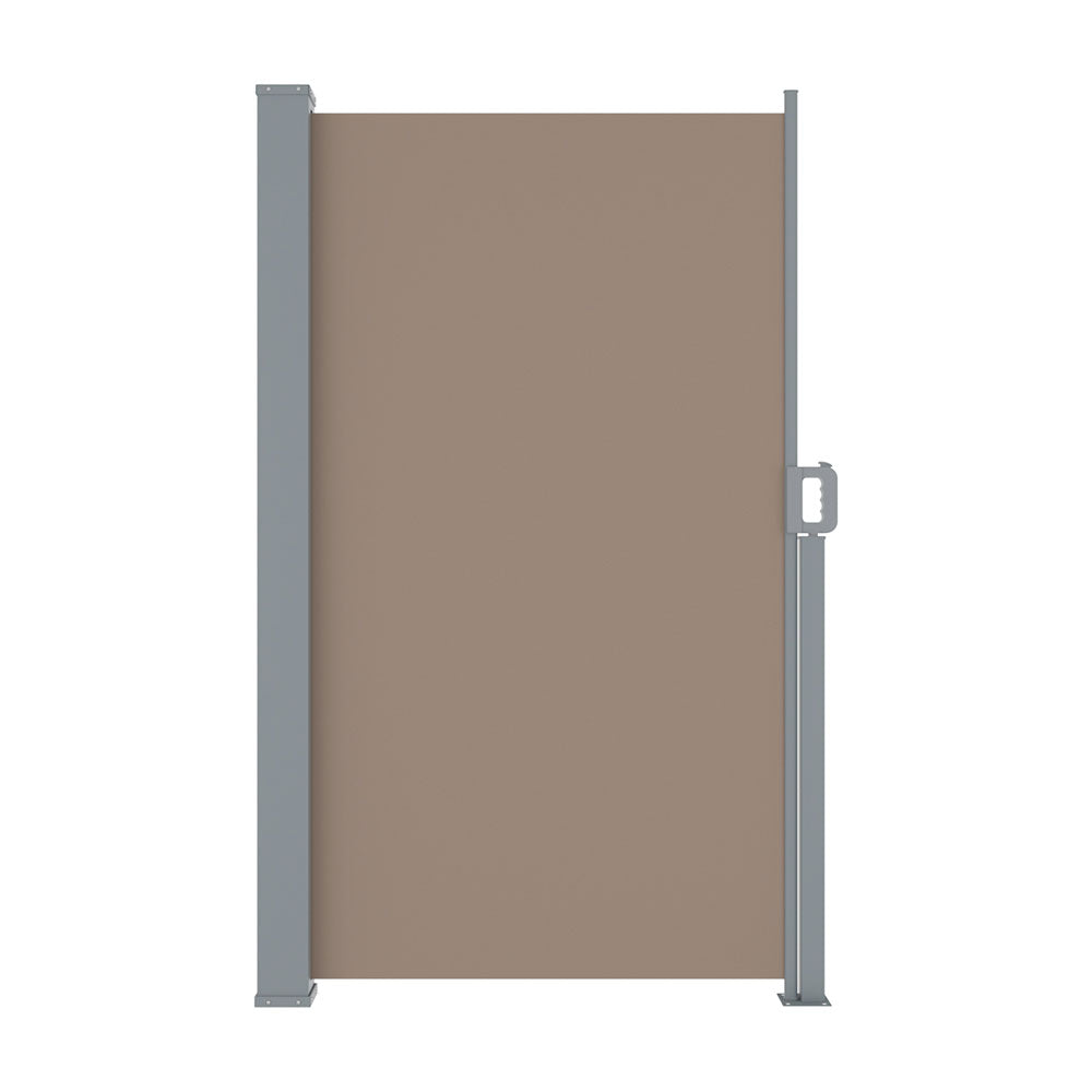 Instahut Side Awning Sun Shade Outdoor Blinds Retractable Screen 1.8X3M Brown Instahut