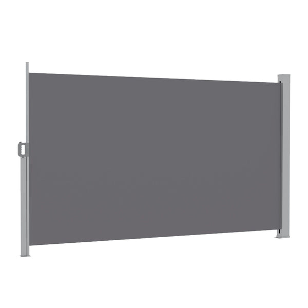 Instahut 1.8X3.5M Side Awning Retractable Privacy Screen Outdoor Sun Shade Grey Awezingly