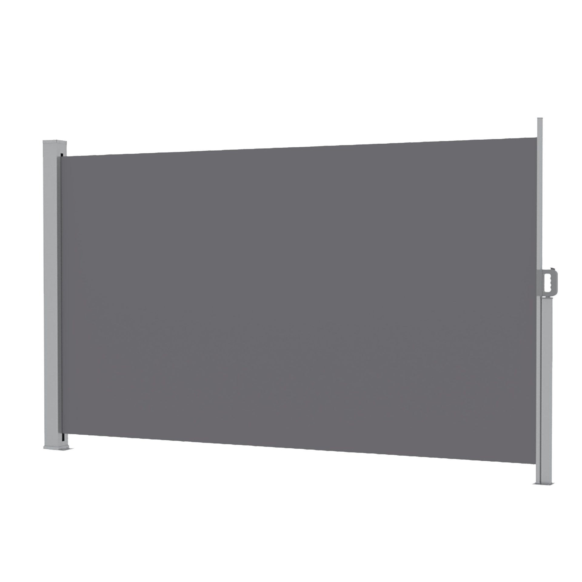 Instahut 1.8X4M Side Awning Retractable Privacy Screen Outdoor Sun Shade Grey Awezingly