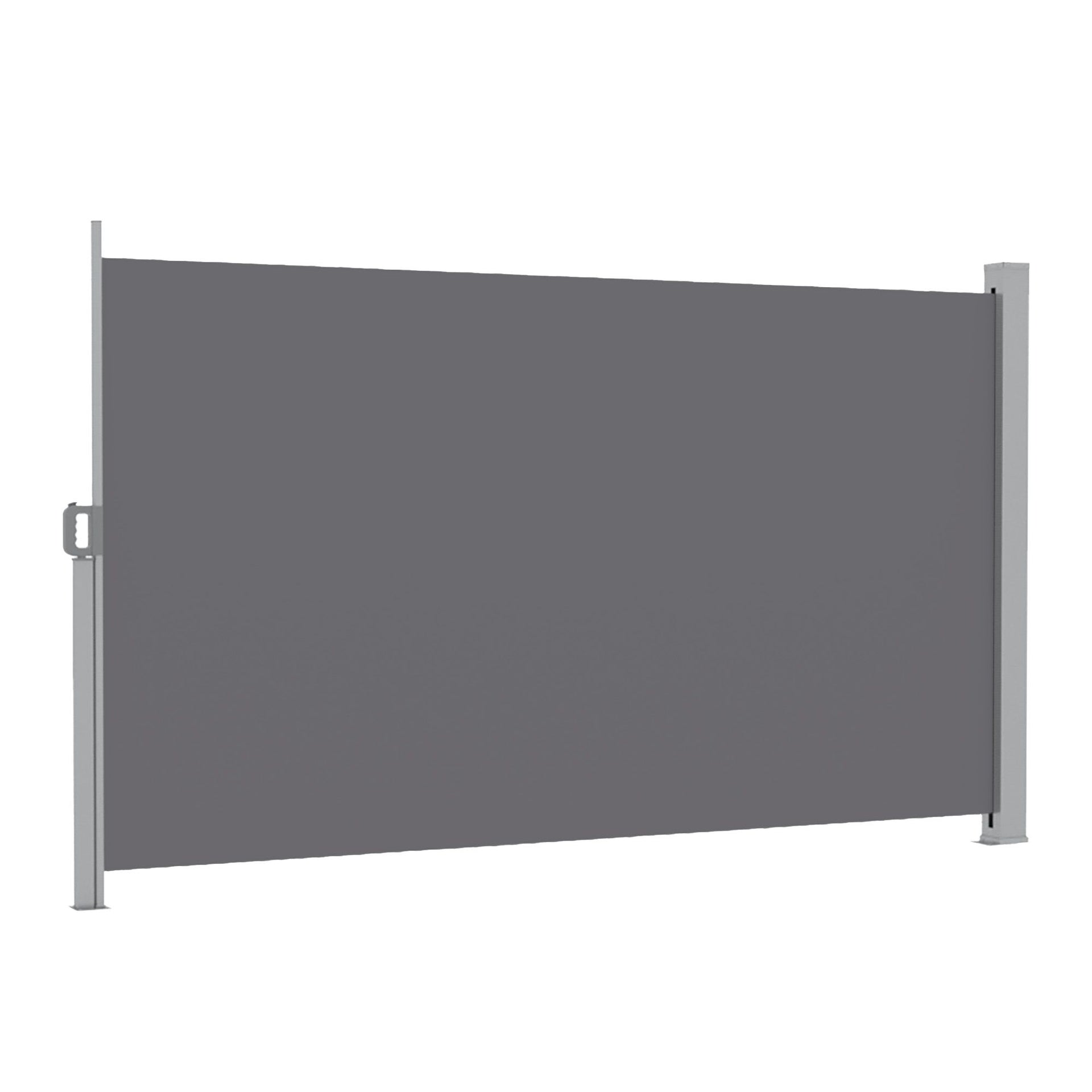 Instahut 1.8X4M Side Awning Retractable Privacy Screen Outdoor Sun Shade Grey Awezingly