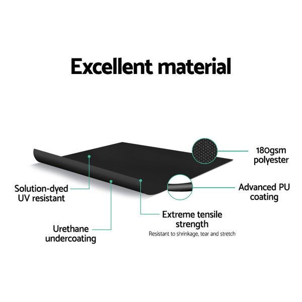 Instahut Side Awning Sun Shade Outdoor Retractable Privacy Screen 2X3M Black X2 Awezingly