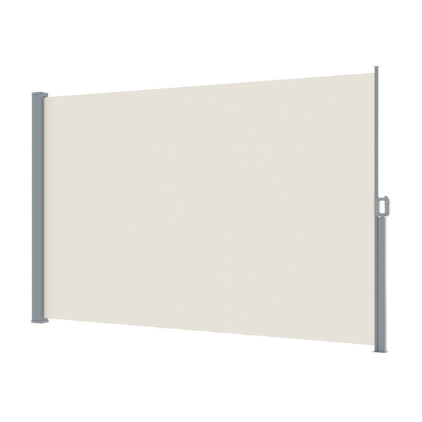 Instahut Side Awning Sun Shade Outdoor Blinds Retractable Screen 2X3M Cream Instahut