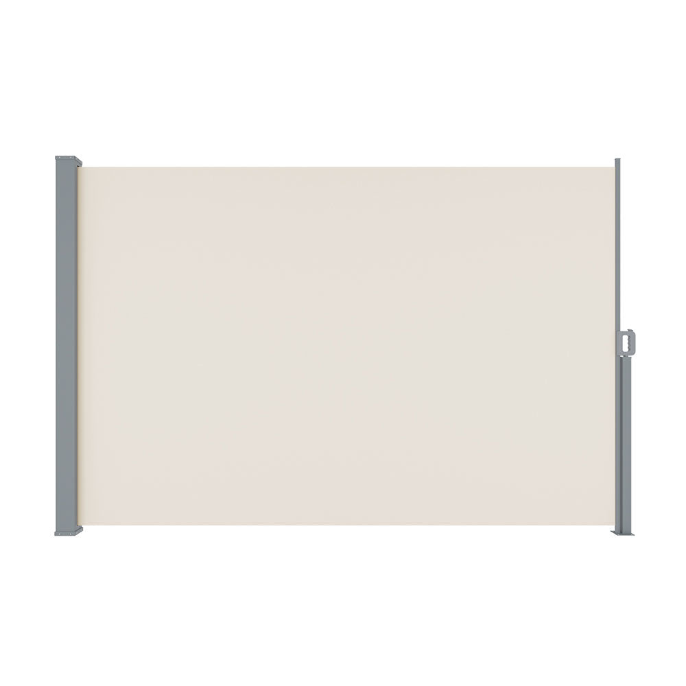 Instahut Side Awning Sun Shade Outdoor Blinds Retractable Screen 2X3M Cream Instahut