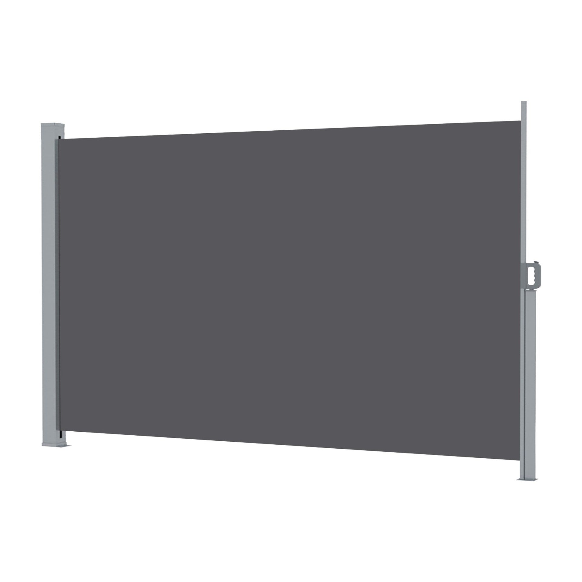 Instahut 2X3.5M Side Awning Retractable Privacy Screen Outdoor Sun Shade Grey Awezingly