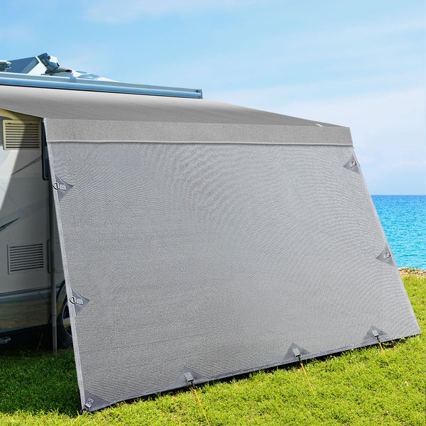 Weisshorn 18ft Caravan Awning Fabric & Privacy Screen RV Roll Out Sun Shade 5.2M Awezingly