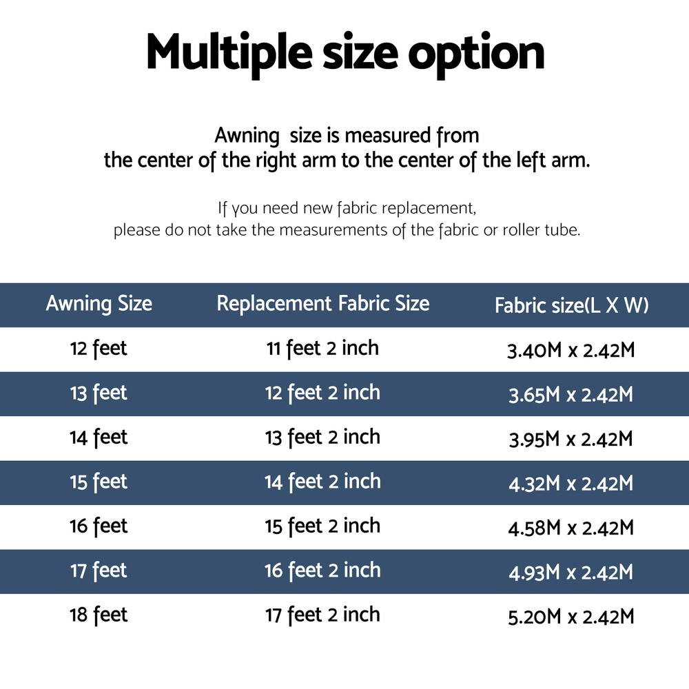 Weisshorn 15ft Caravan Awning RV Replacement Fabric 4.32M x 2.42M Weisshorn