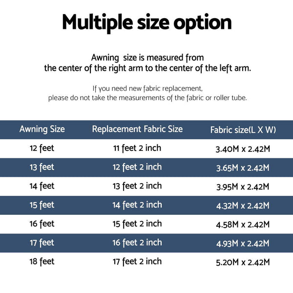 Weisshorn 16ft Caravan Awning RV Replacement Fabric 4.58M x 2.42M Weisshorn