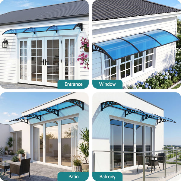 Instahut Window Door Awning 1mx3m Blue instahut