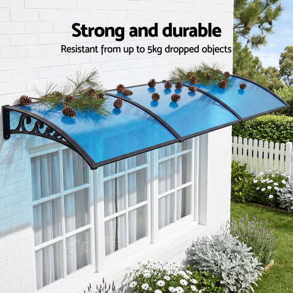 Instahut Window Door Awning 1mx3m Blue instahut