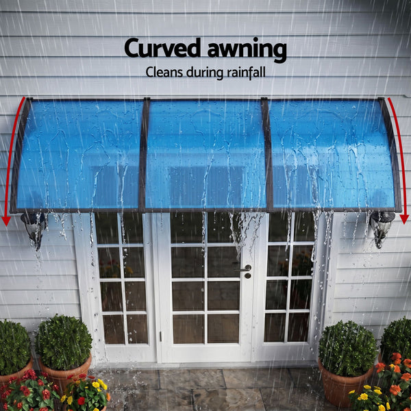 Instahut Window Door Awning 1mx3m Blue instahut