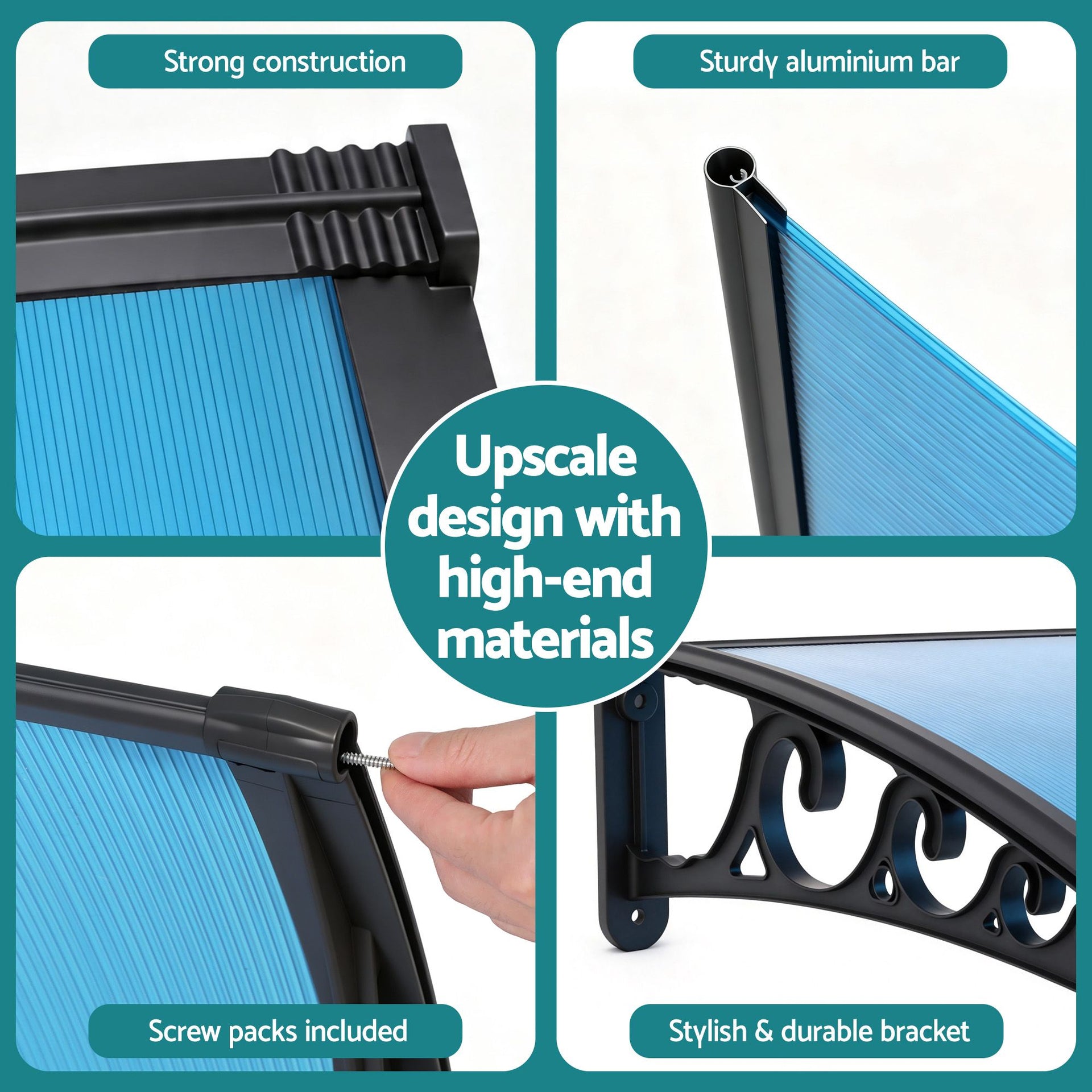 Instahut Window Door Awning 1mx3m Blue instahut