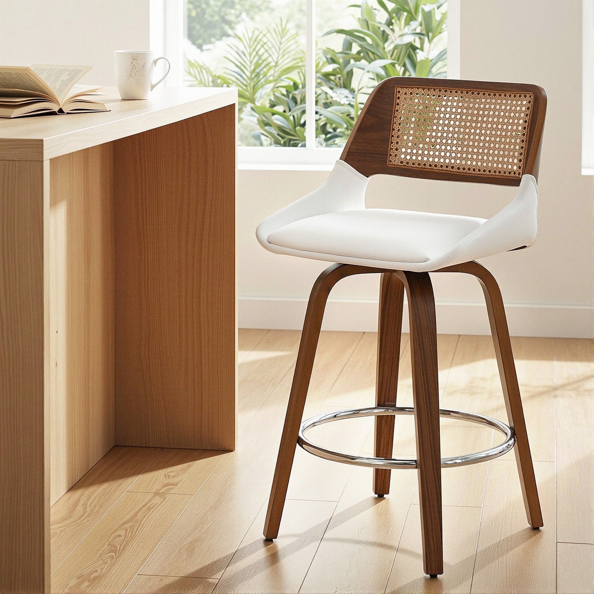 Artiss Wooden Bar Stools Swivel Kitchen Counter Stool Chair 60cm Seat Height Awezingly