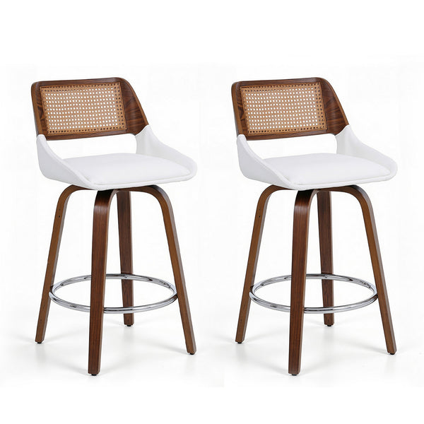Artiss Wooden Bar Stools Set of 2 Swivel Kitchen Counter Stool Chair 60cm Seat Height Awezingly