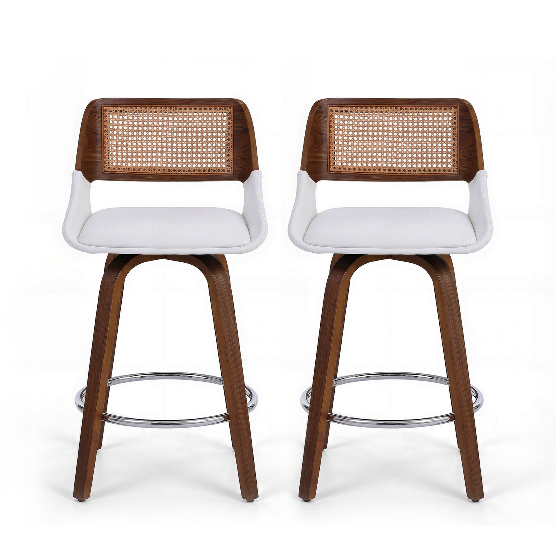 Artiss Wooden Bar Stools Set of 2 Swivel Kitchen Counter Stool Chair 60cm Seat Height Awezingly