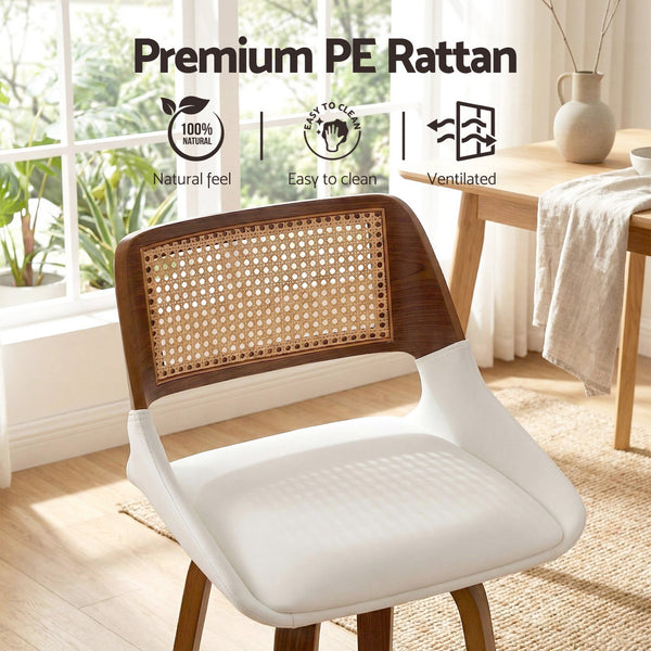 Artiss Wooden Bar Stools Set of 2 Swivel Kitchen Counter Stool Chair 60cm Seat Height Awezingly