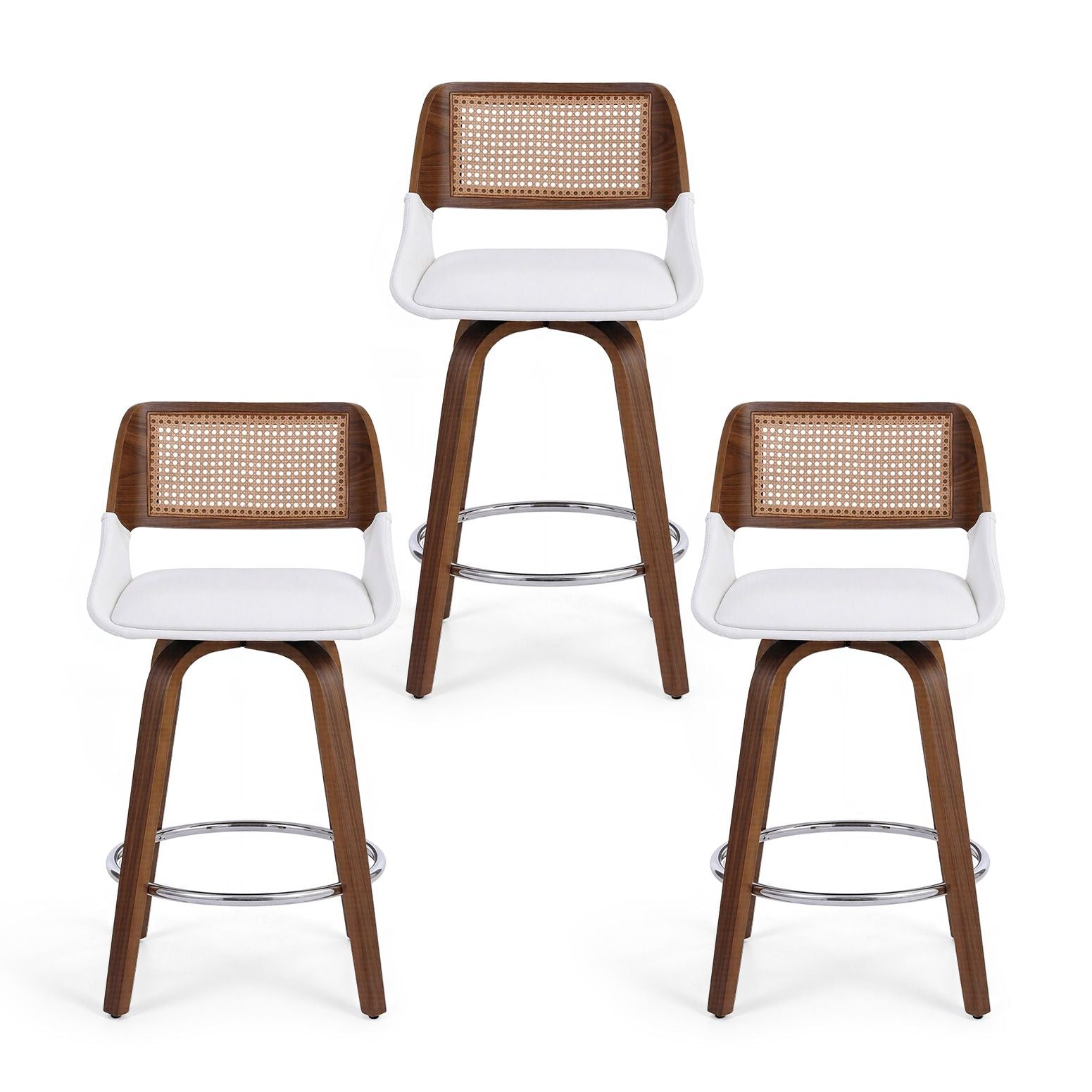 Artiss Wooden Bar Stools Set of 3 Swivel Kitchen Counter Stool Chair 60cm Seat Height Artiss