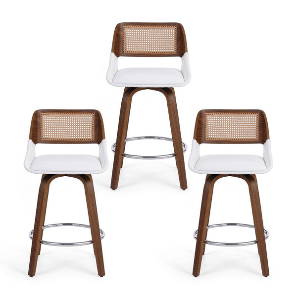 Artiss Wooden Bar Stools Set of 3 Swivel Kitchen Counter Stool Chair 60cm Seat Height Artiss