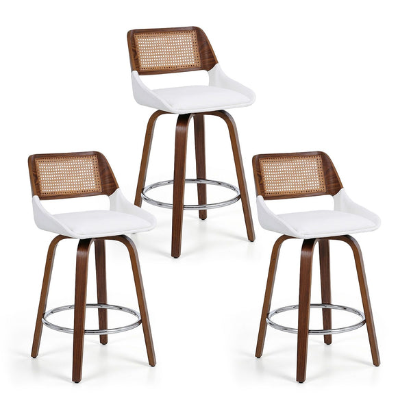 Artiss Wooden Bar Stools Set of 3 Swivel Kitchen Counter Stool Chair 60cm Seat Height Artiss