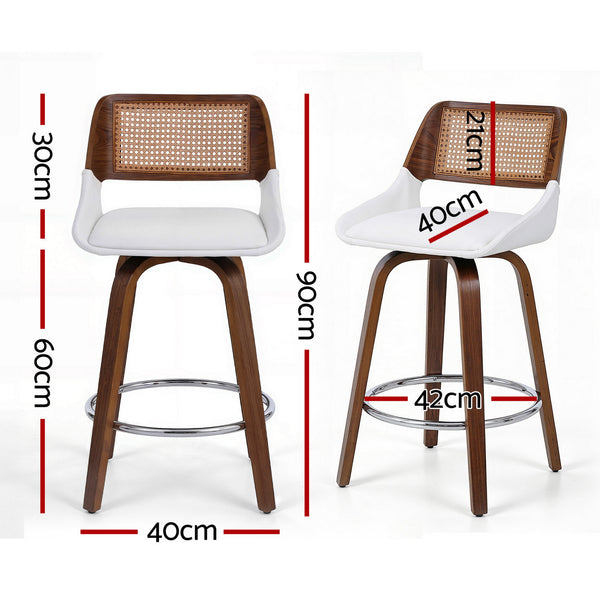 Artiss Wooden Bar Stools Set of 4 Swivel Kitchen Counter Stool Chair 60cm Seat Height Awezingly