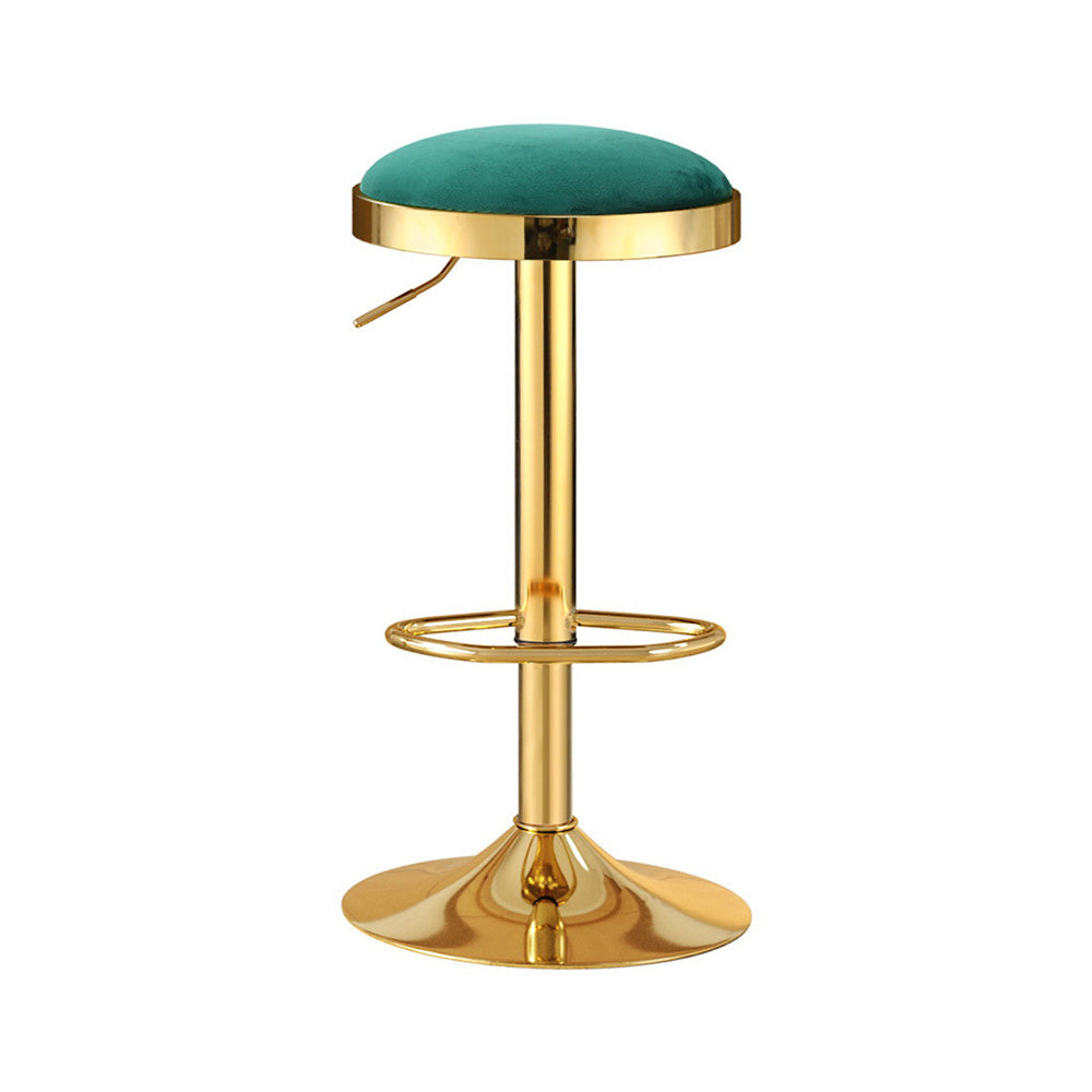 2x Artiss Bar Stools Kitchen Dining Chairs Velvet Padded Stool Green Artiss