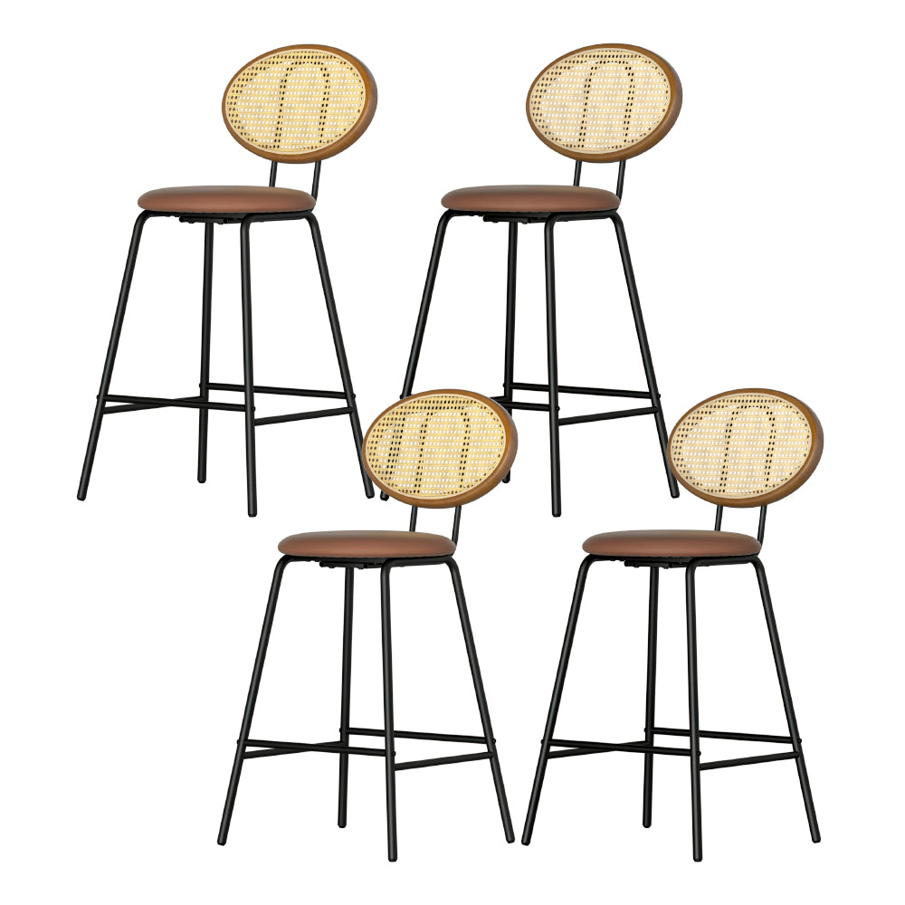 Artiss 4x Bar Stools PU Leather Stools Brown Does Not Apply