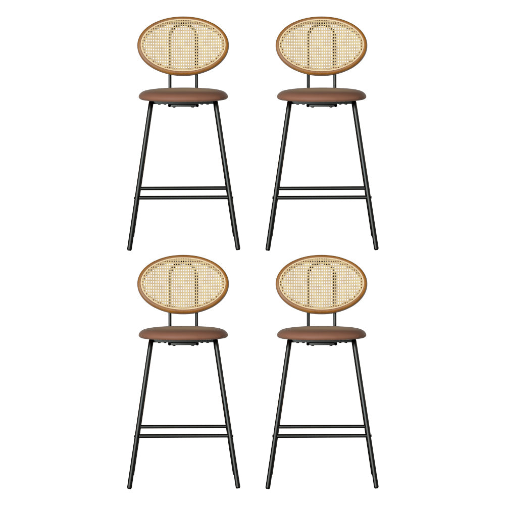 Artiss 4x Bar Stools PU Leather Stools Brown Does Not Apply