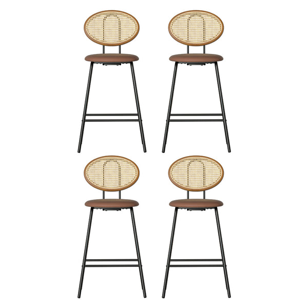Artiss 4x Bar Stools PU Leather Stools Brown Does Not Apply