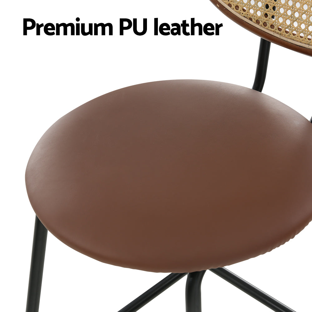 Artiss 4x Bar Stools PU Leather Stools Brown Does Not Apply
