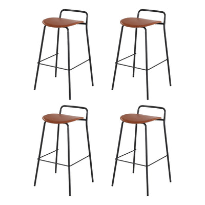 4x Artiss Bar Stools Kitchen Counter Dining Chair Metal Brown