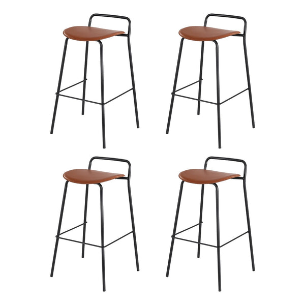 4x Artiss Bar Stools Kitchen Counter Dining Chair Metal Brown Artiss