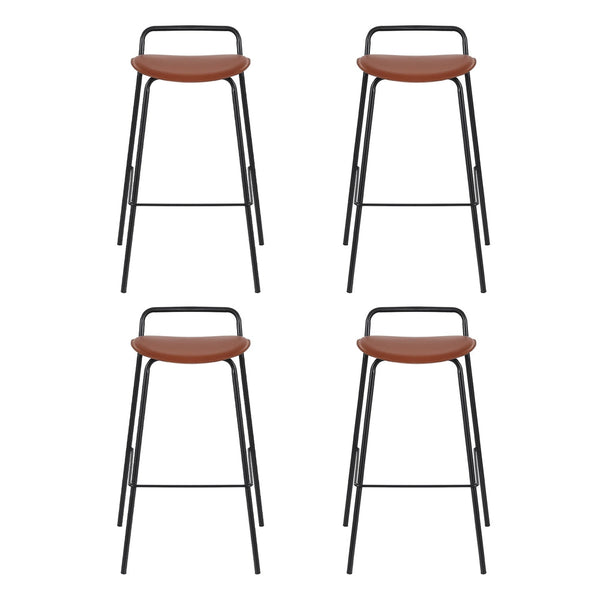 4x Artiss Bar Stools Kitchen Counter Dining Chair Metal Brown Artiss