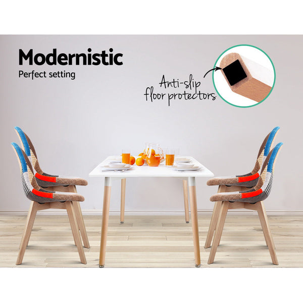 Artiss Dining Chairs Set of 4 Fabric Retro Replica DSW Artiss