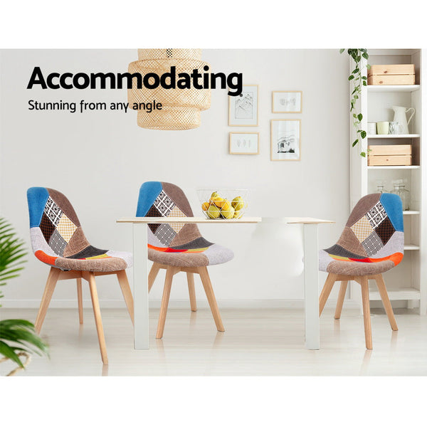 Artiss Dining Chairs Set of 4 Fabric Retro Replica DSW Artiss