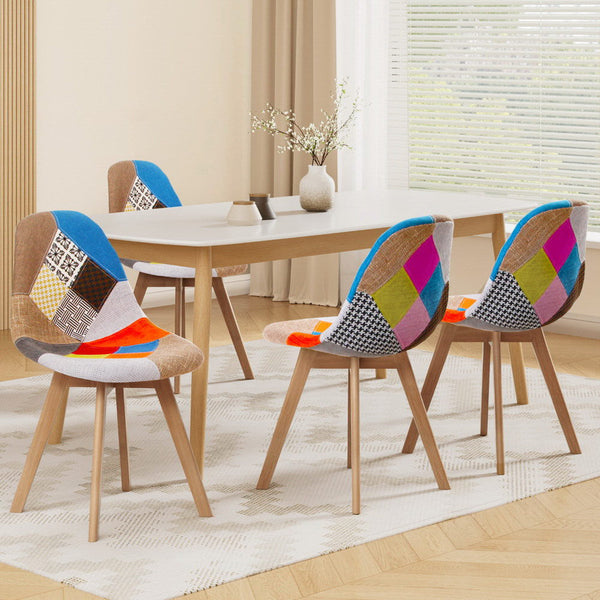 Artiss Dining Chairs Set of 4 Fabric Retro Replica DSW Artiss
