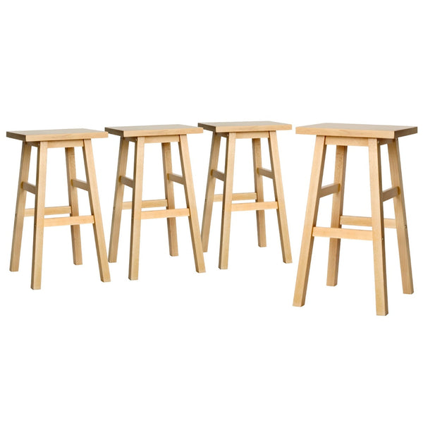 Artiss 4x Bar Stools Kitchen Chairs Wooden Nature Artiss