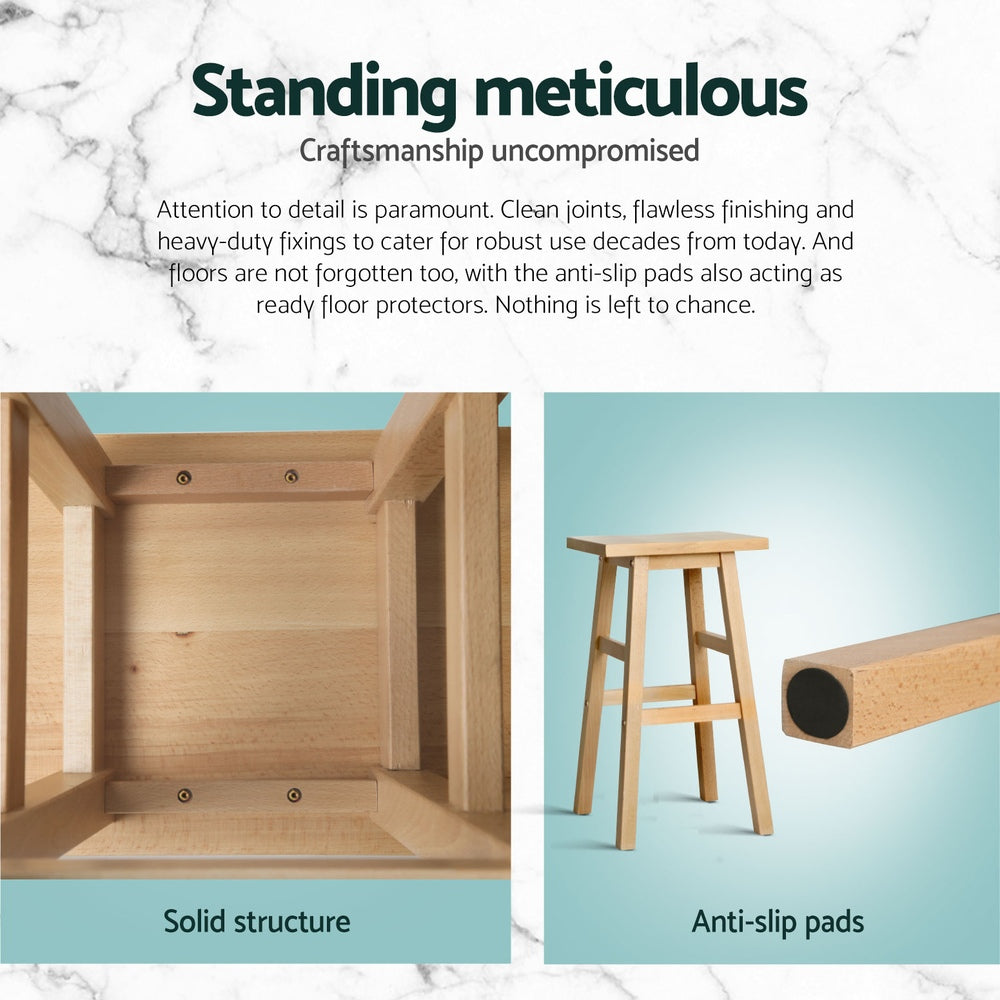 Artiss 4x Bar Stools Kitchen Chairs Wooden Nature Artiss