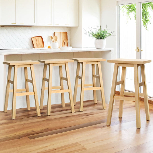 Artiss 4x Bar Stools Kitchen Chairs Wooden Nature Artiss
