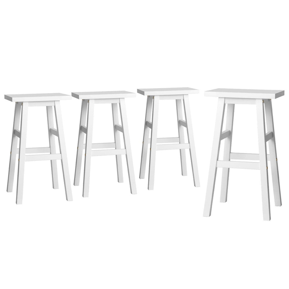 Artiss 4x Bar Stools Kitchen Chairs Wooden White Artiss