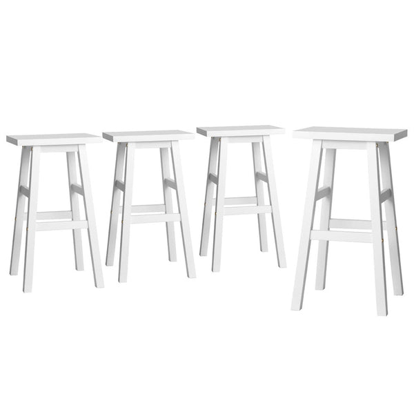 Artiss 4x Bar Stools Kitchen Chairs Wooden White Artiss