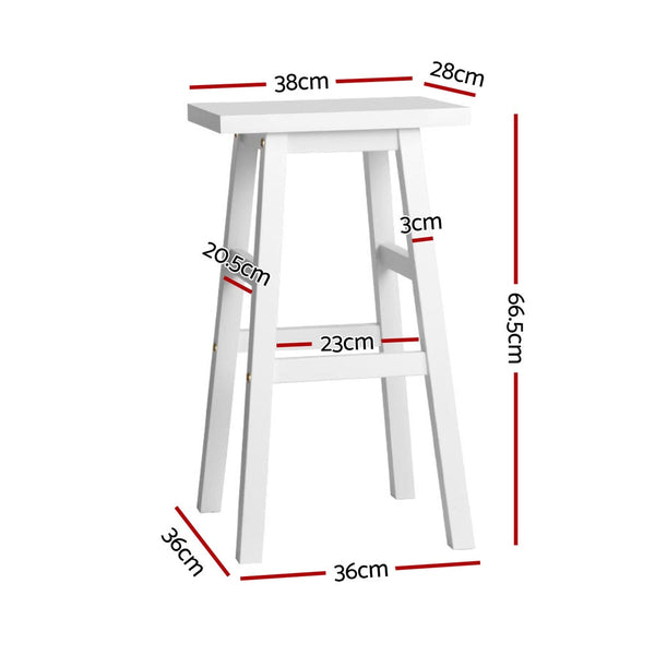 Artiss 4x Bar Stools Kitchen Chairs Wooden White Artiss