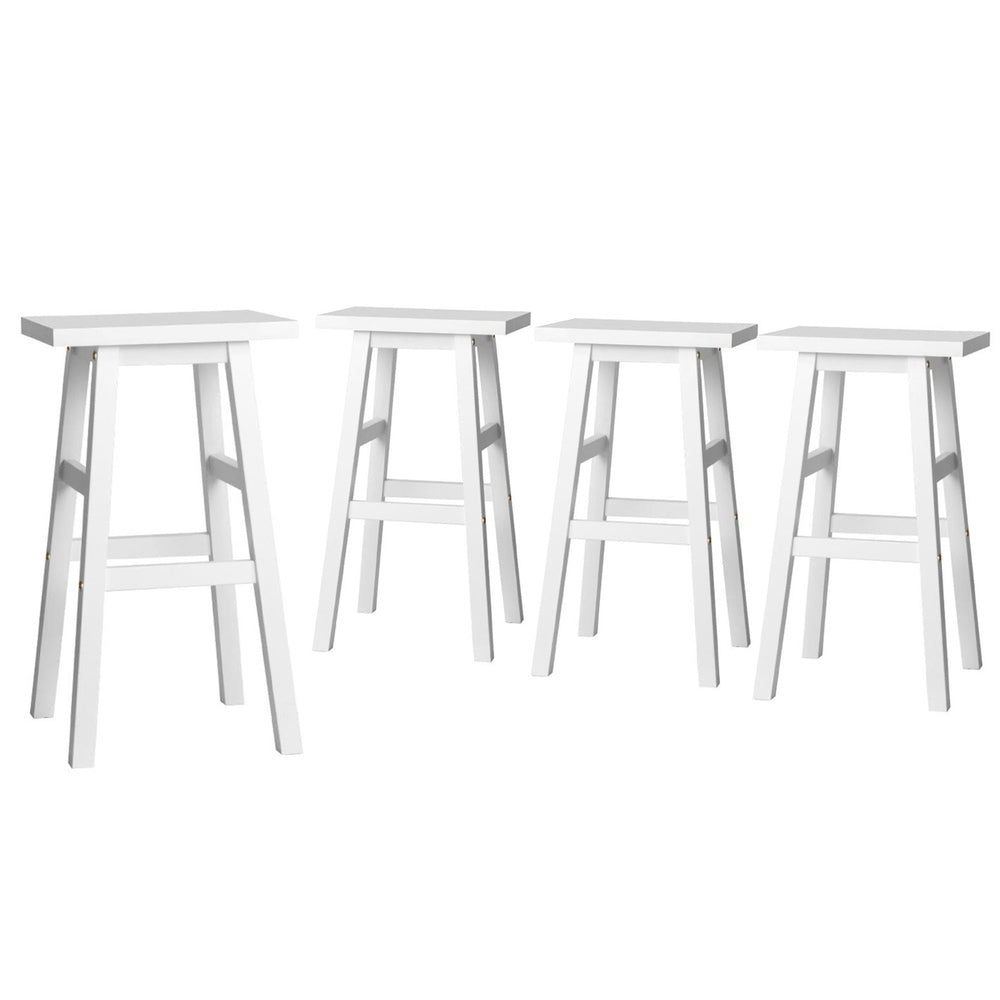 Artiss 4x Bar Stools Kitchen Chairs Wooden White Artiss
