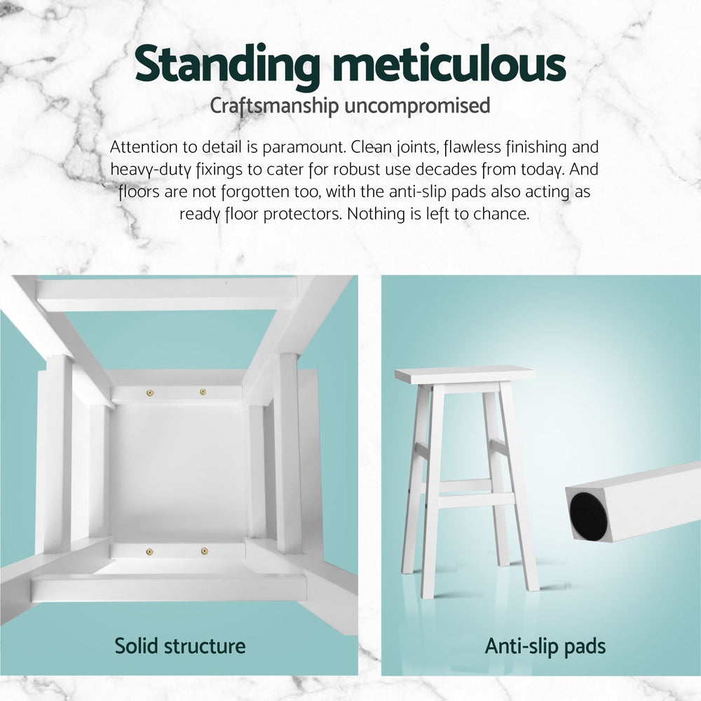 Artiss 4x Bar Stools Kitchen Chairs Wooden White Artiss