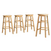 Artiss 4x Bar Stools Round Chairs Wooden Nature